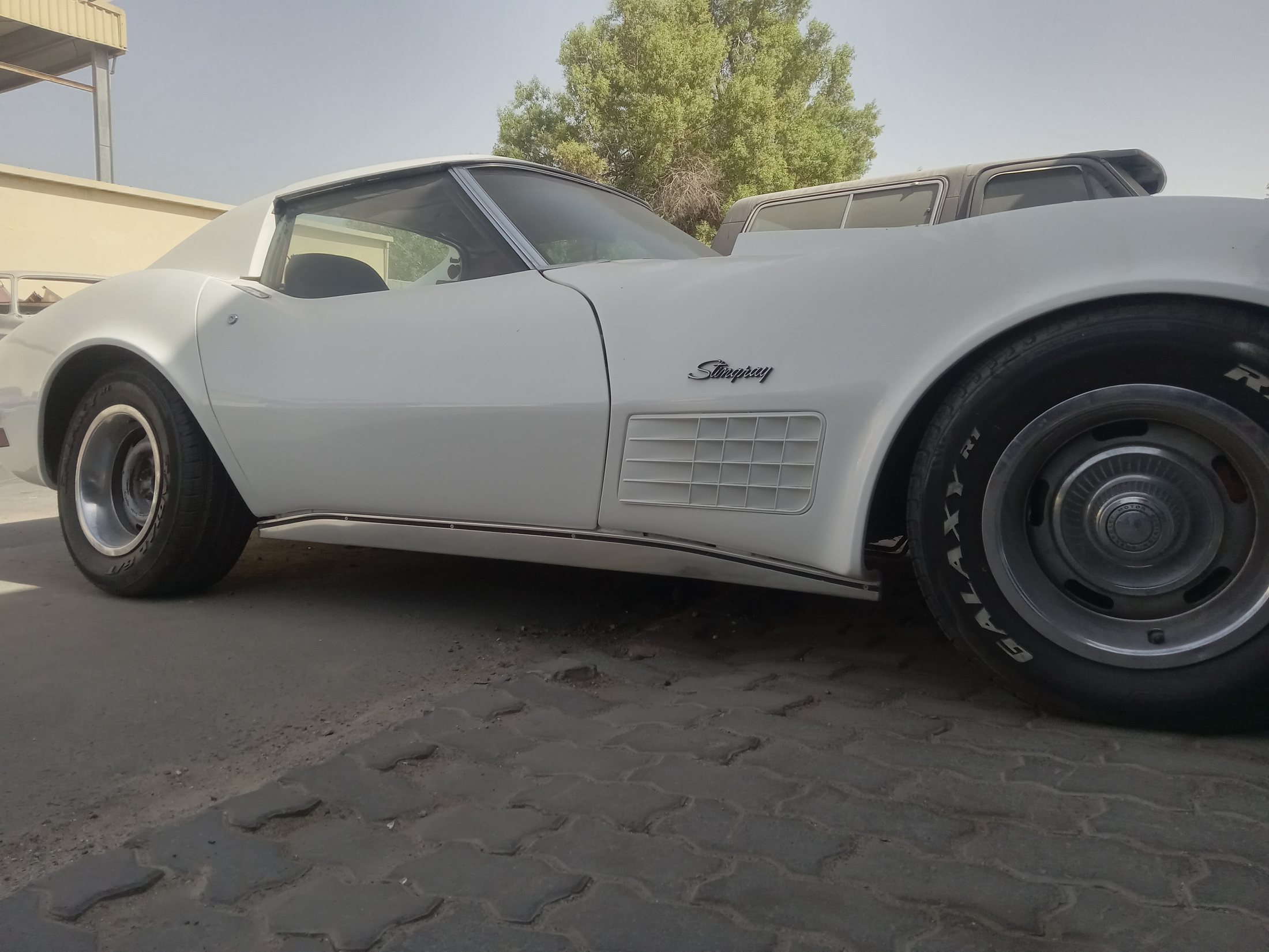 Classic Chevrolet Corvette Stingray at the garage where PSS supports restomod and electrical system projects.
