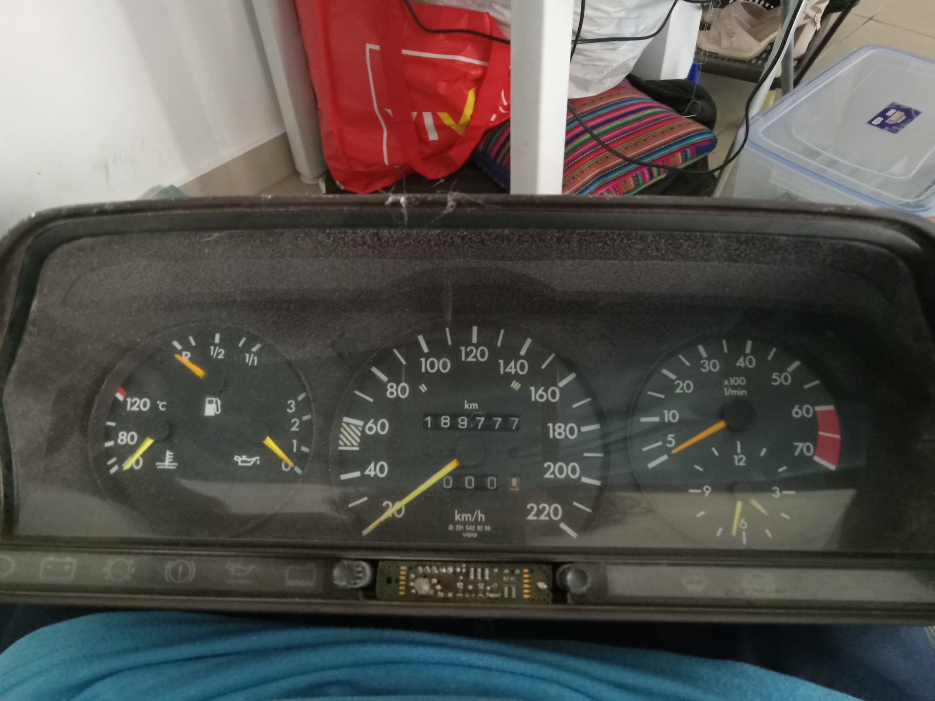 Classic analog cluster housing with custom data window opening